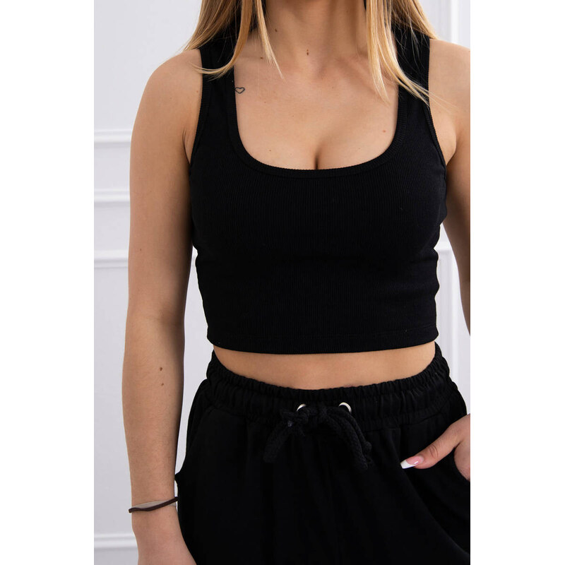 K-Fashion Souprava top+kalhoty černá