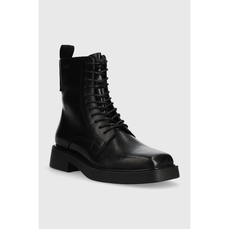 Kožené kotníkové boty Vagabond Shoemakers Jillian dámské, černá barva, na podpatku