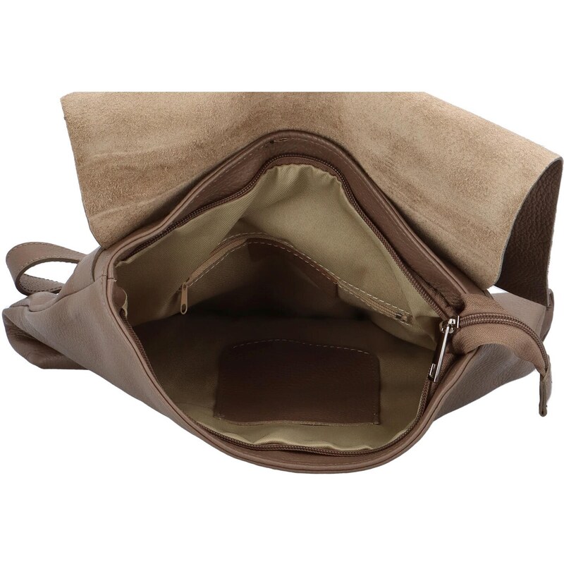 Dámský kožený batůžek kabelka taupe - ItalY Francesco taupe