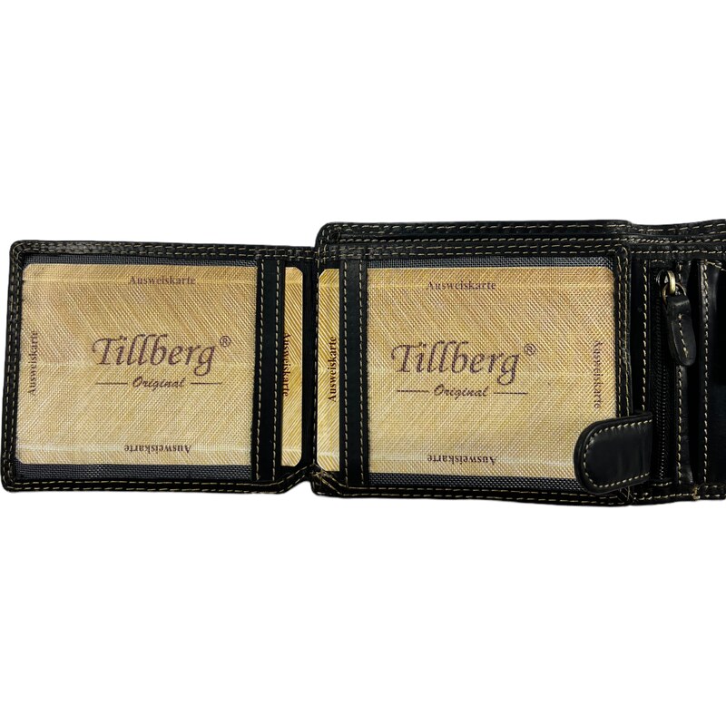 Tillberg Celokožená peněženka s jelenem černá 5278