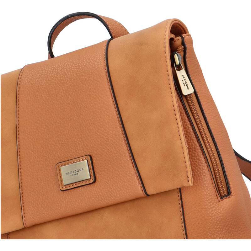 Luxusní dámský batoh světle hnědý - Hexagona Ashim hnědá
