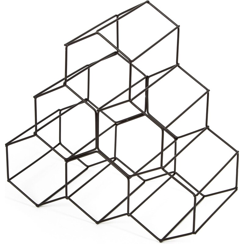 Stojan na víno Compactor Hexagon pro 6 lahví,matná ocel,28x28x14,5 cm