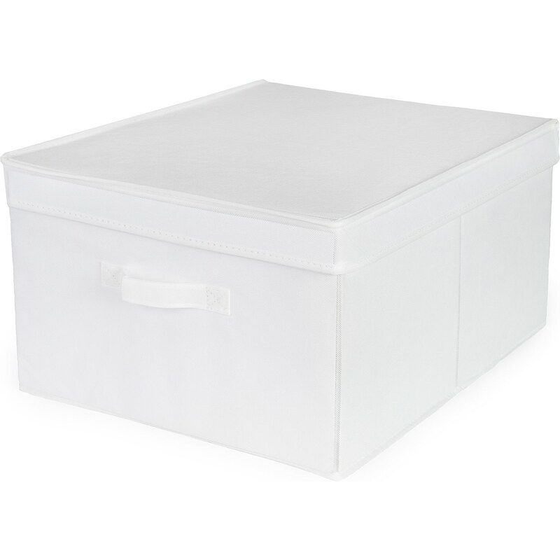 Skládací úložná kartonová krabice Compactor Wos, 40 x 50 x 25 cm, bílá