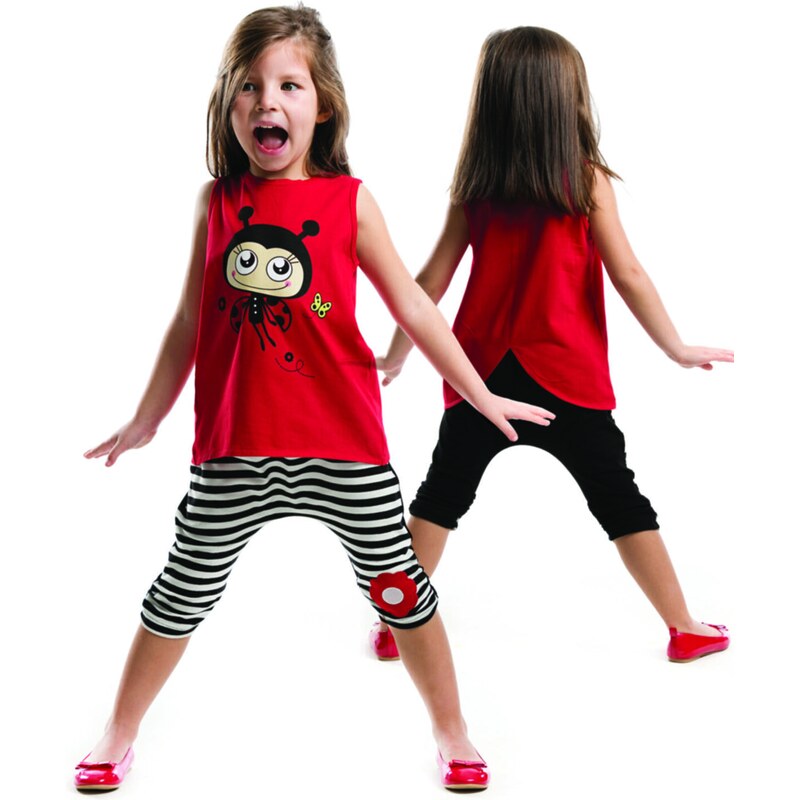 Denokids Three End Girls T-shirt Capri Shorts Set