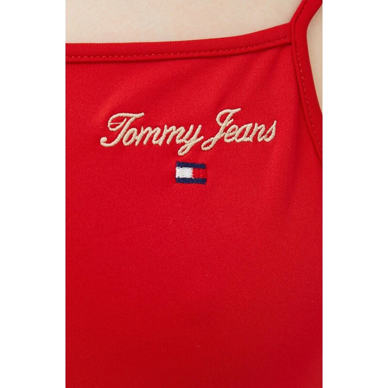 Šaty Tommy Jeans červená barva, mini