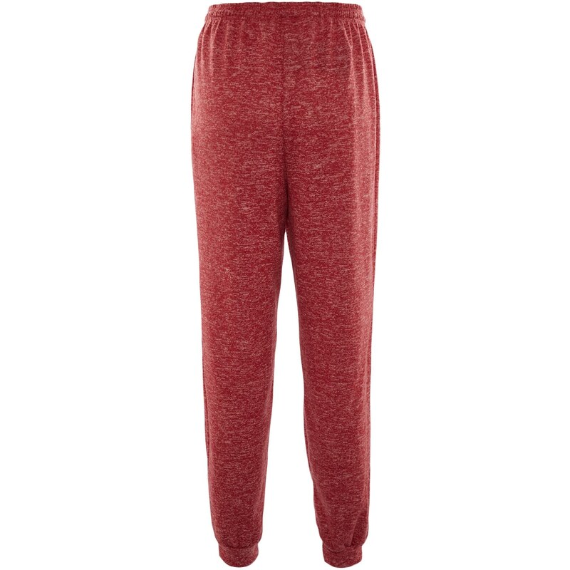 Trendyol Claret červené měkké pletené kalhoty s vysokým pasem