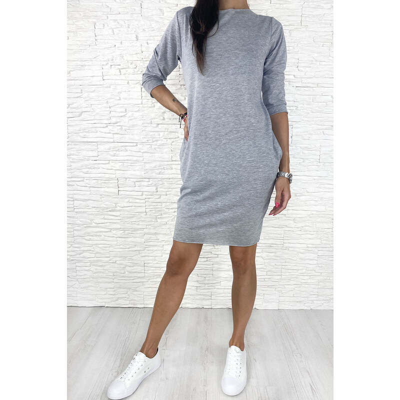 Moda Italia Šedé šaty DL4872G 93408689