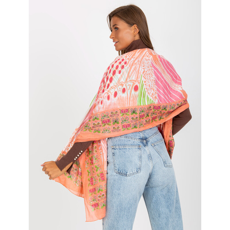 Fashionhunters Bavlněný šátek s korálovým vzorem