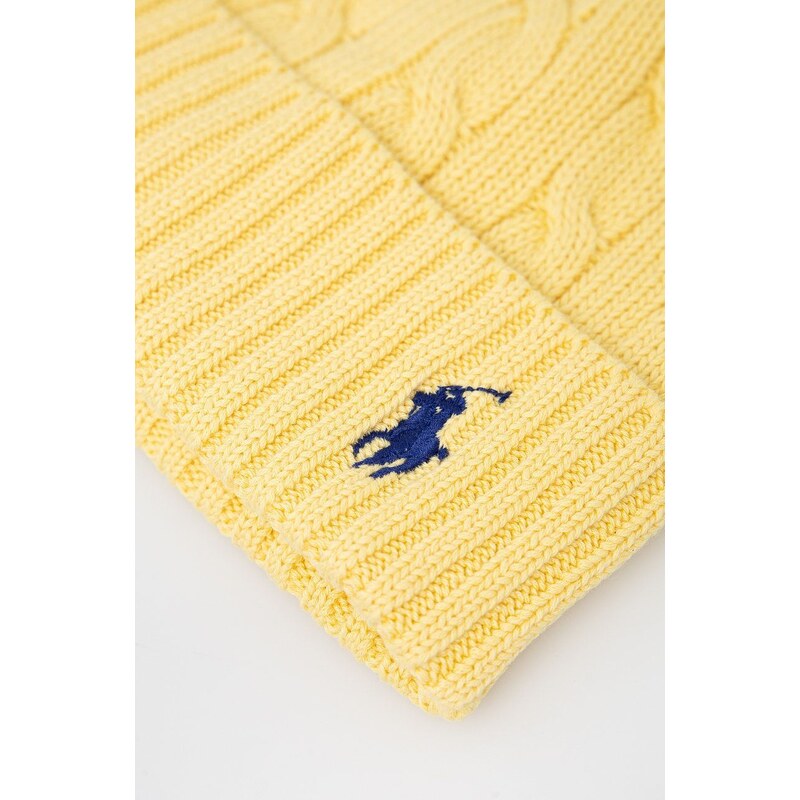 Bavlněná čepice Polo Ralph Lauren žlutá barva,