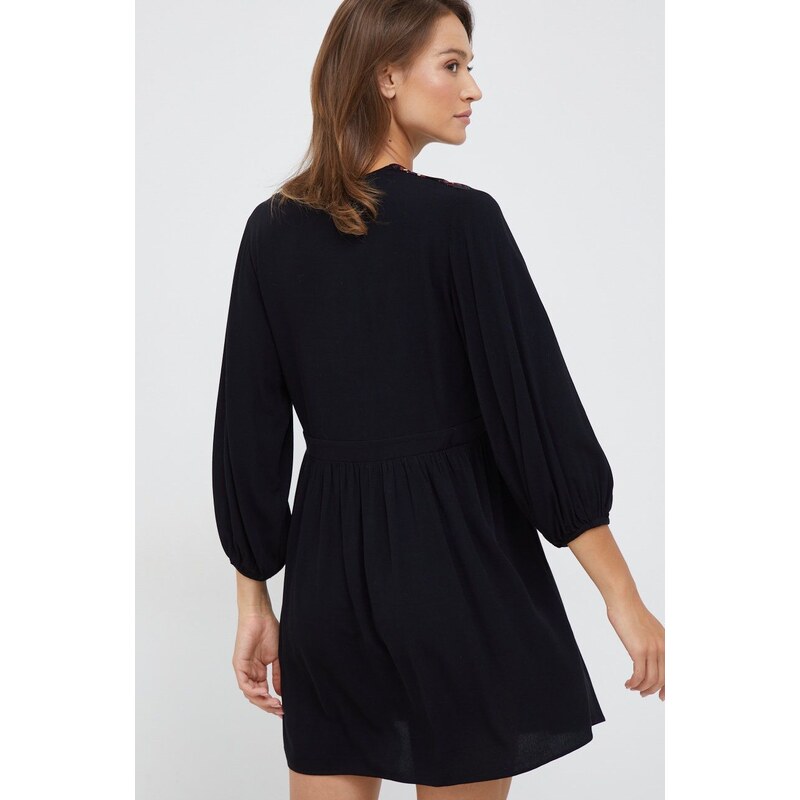 Šaty Desigual černá barva, mini, oversize