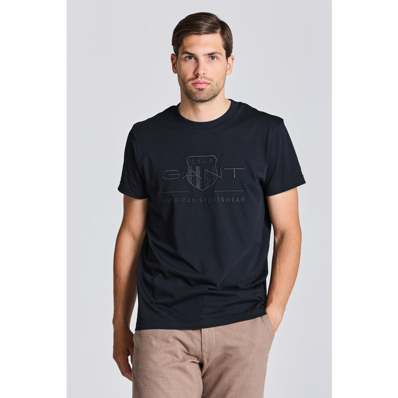 TRIČKO GANT REG TONAL SHIELD SS T-SHIRT černá XS