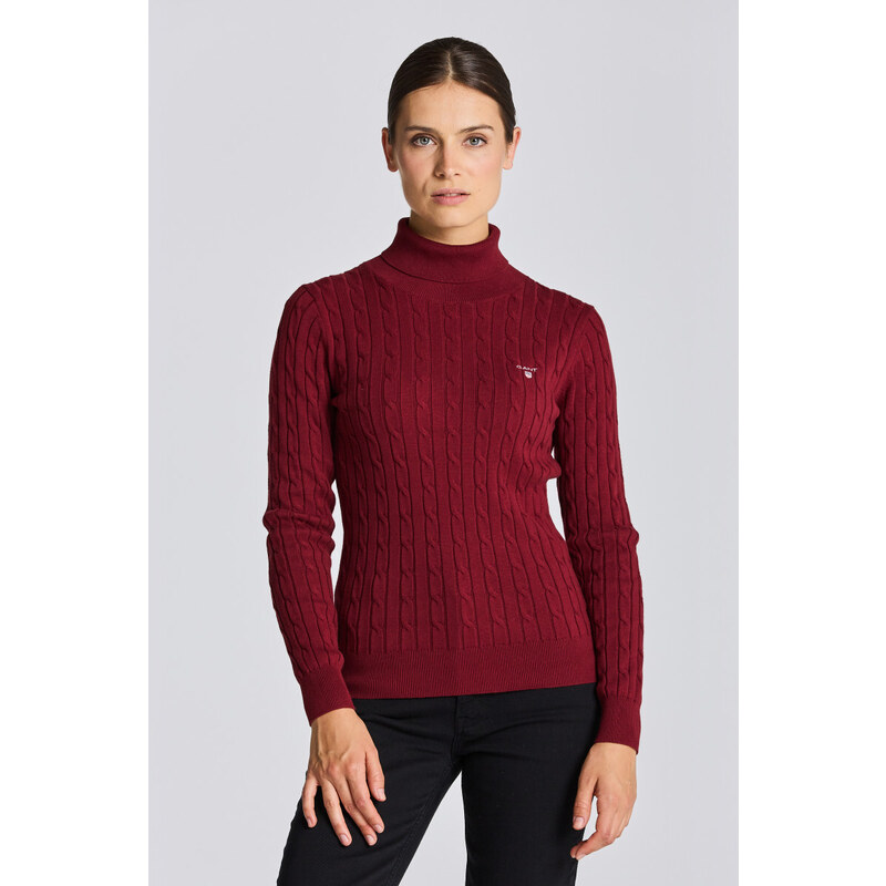 ROLÁK GANT STRETCH COTTON CABLE TURTLE NECK červená XS