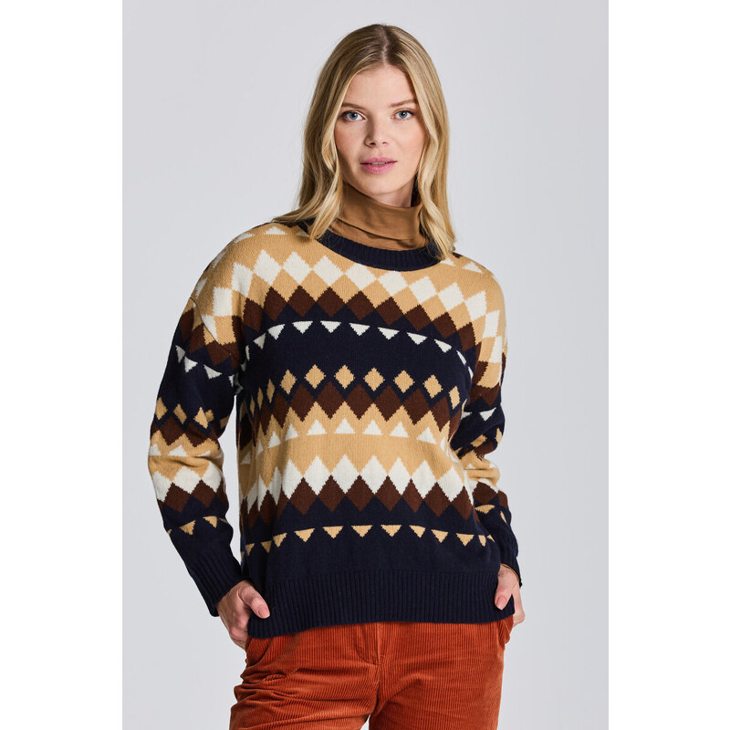 SVETR GANT D2. FAIRISLE C-NECK modrá XS