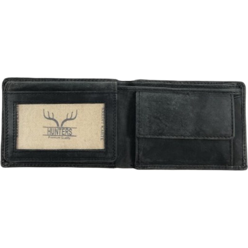 Malá kožená peněženka Hunters černá 2242