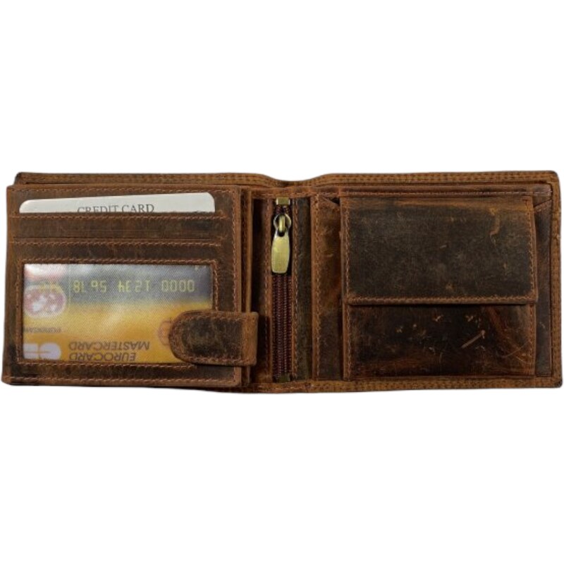 Loranzo Luxusní pánská kožená peněženka hnědá 2515