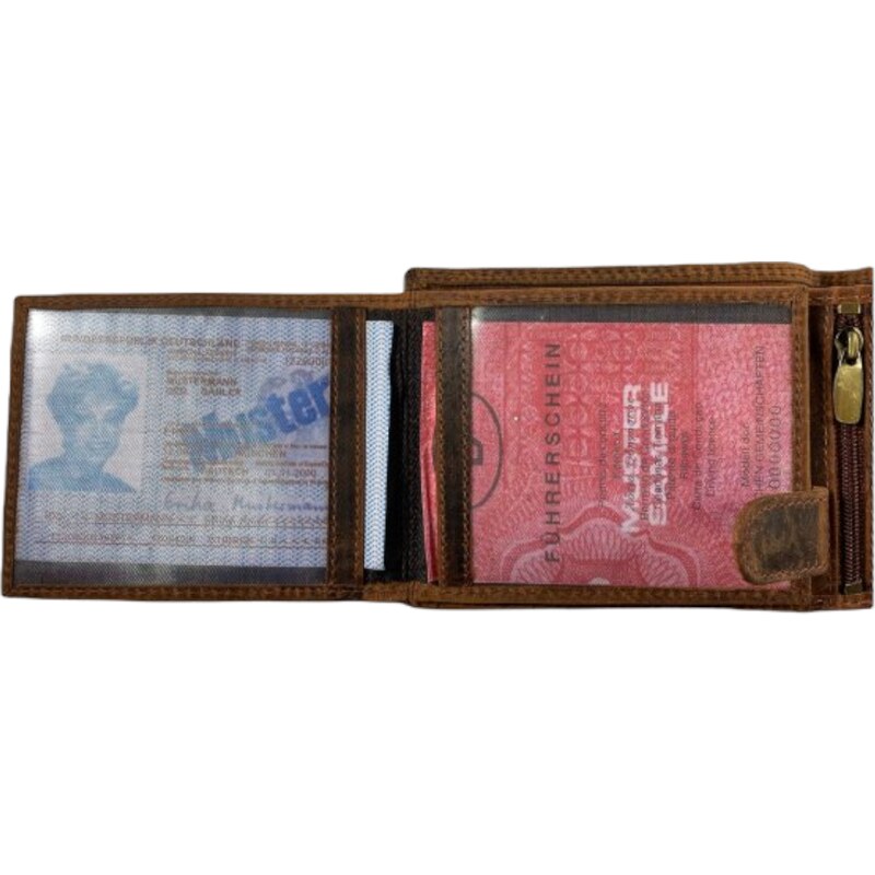 Loranzo Luxusní pánská kožená peněženka hnědá 2515