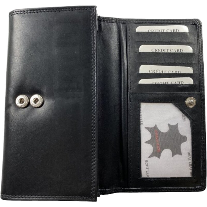 Loranzo Kvalitní kožená peněženka černá 3123