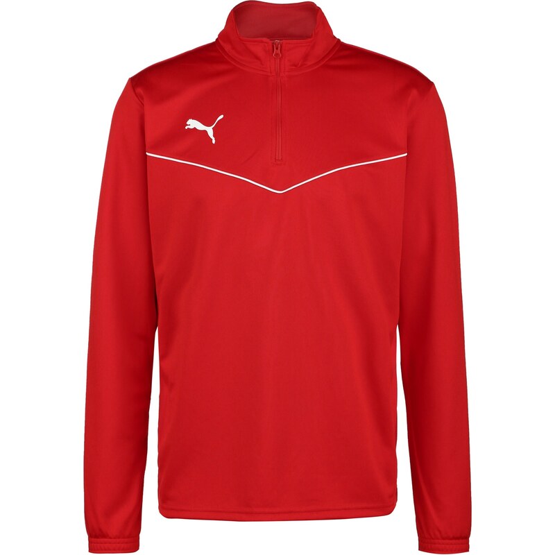 PUMA Sportovní mikina TeamRise červená / bílá