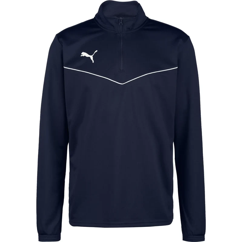 PUMA Sportovní mikina TeamRise marine modrá / bílá