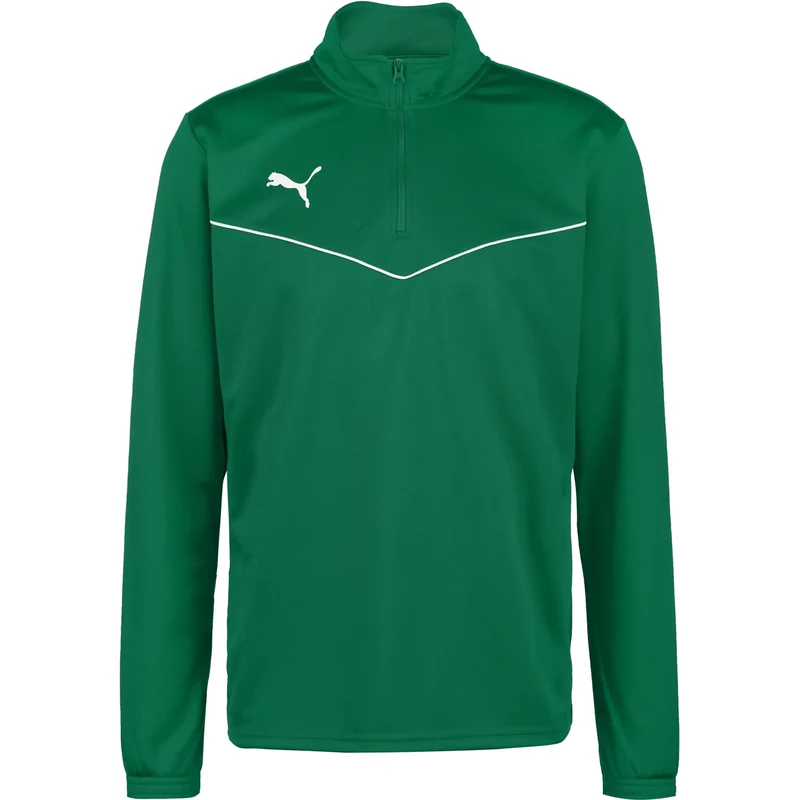 PUMA Sportovní mikina Team Rise trávově zelená / bílá