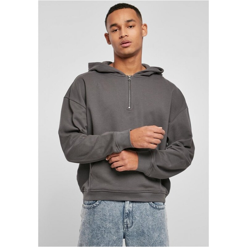 URBAN CLASSICS Boxy Zip Hoody - darkshadow