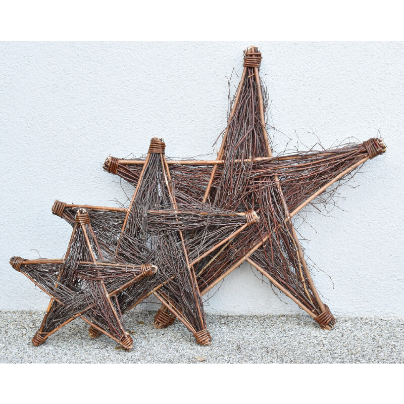 Vánoční dekorace hvězda z březového proutí