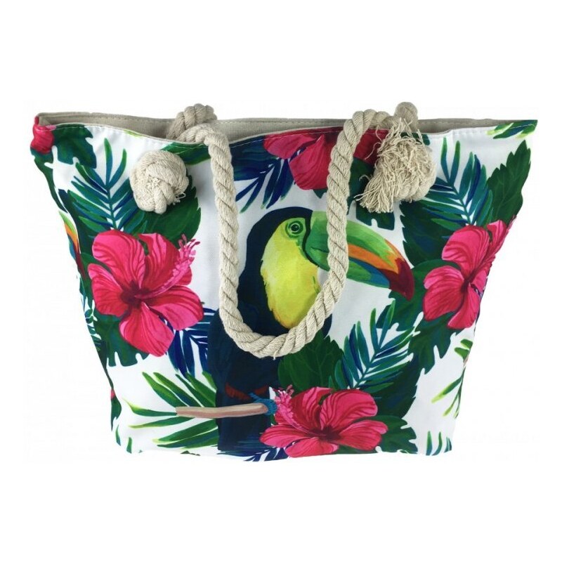 Jordan Collection Plážová taška s motivem květin a tukana