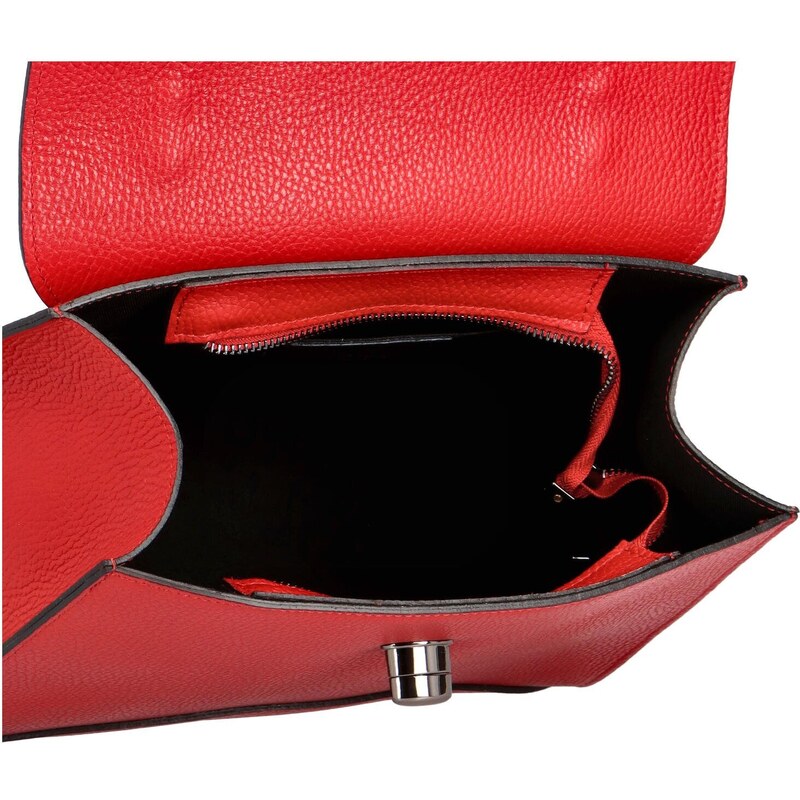 Dámská kožená kabelka do ruky červená - ItalY Sarah červená