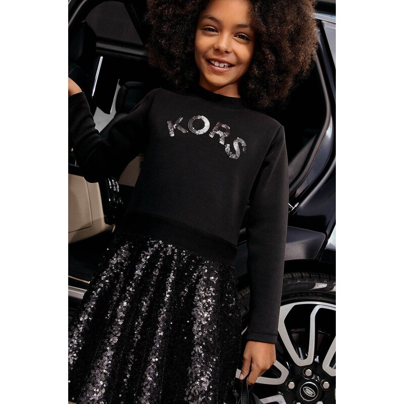 Dívčí šaty Michael Kors černá barva, mini