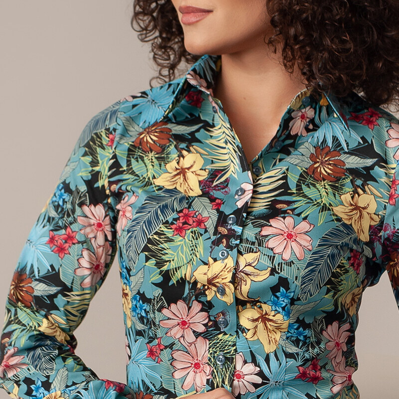 Willsoor Dámská košile s barevným květinovým vzorem 13814