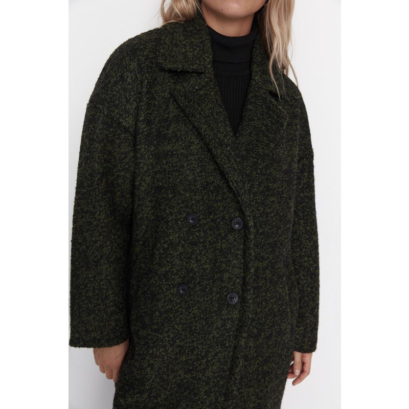 Trendyol Khaki Oversize Premium Wool Cachet Coat