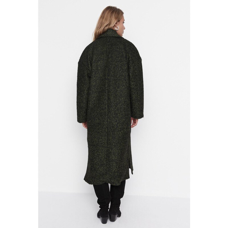 Trendyol Khaki Oversize Premium Wool Cachet Coat