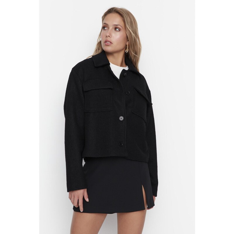 Trendyol Black Premium Wool Cachet Coat