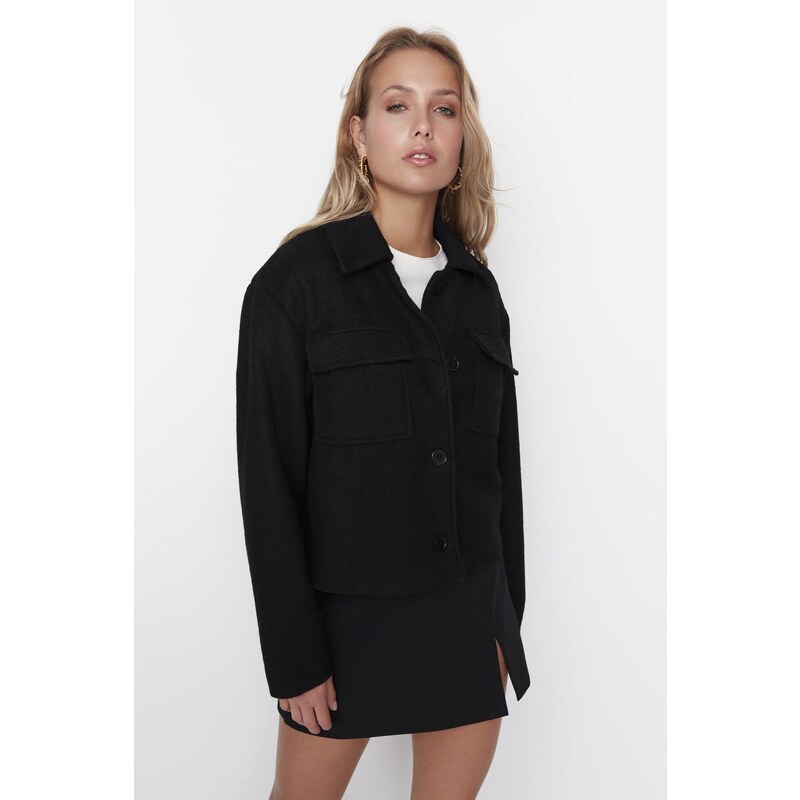 Trendyol Black Premium Wool Cachet Coat