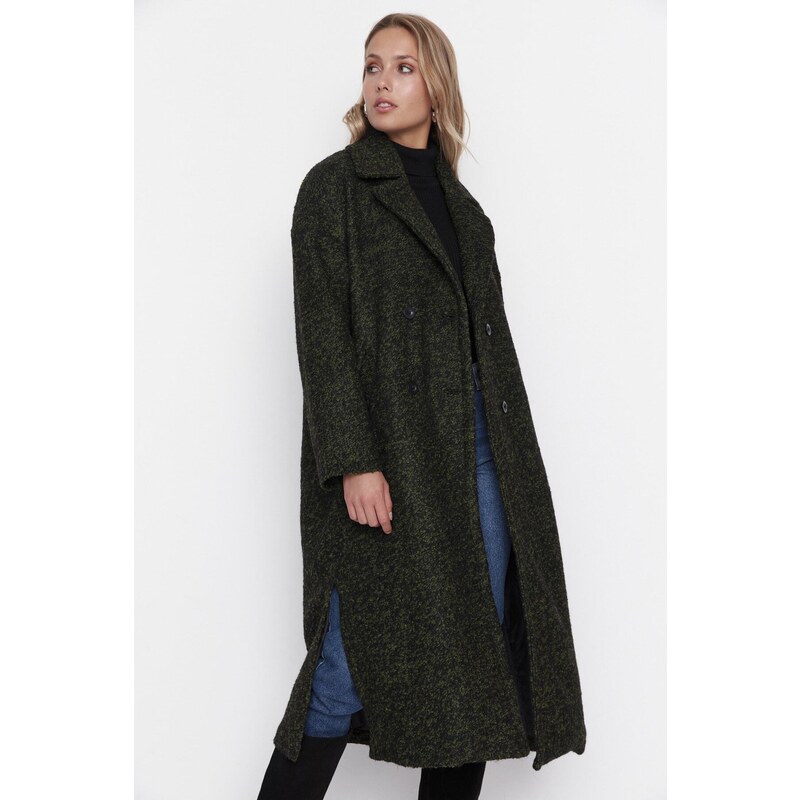 Trendyol Khaki Oversize Premium Wool Cachet Coat