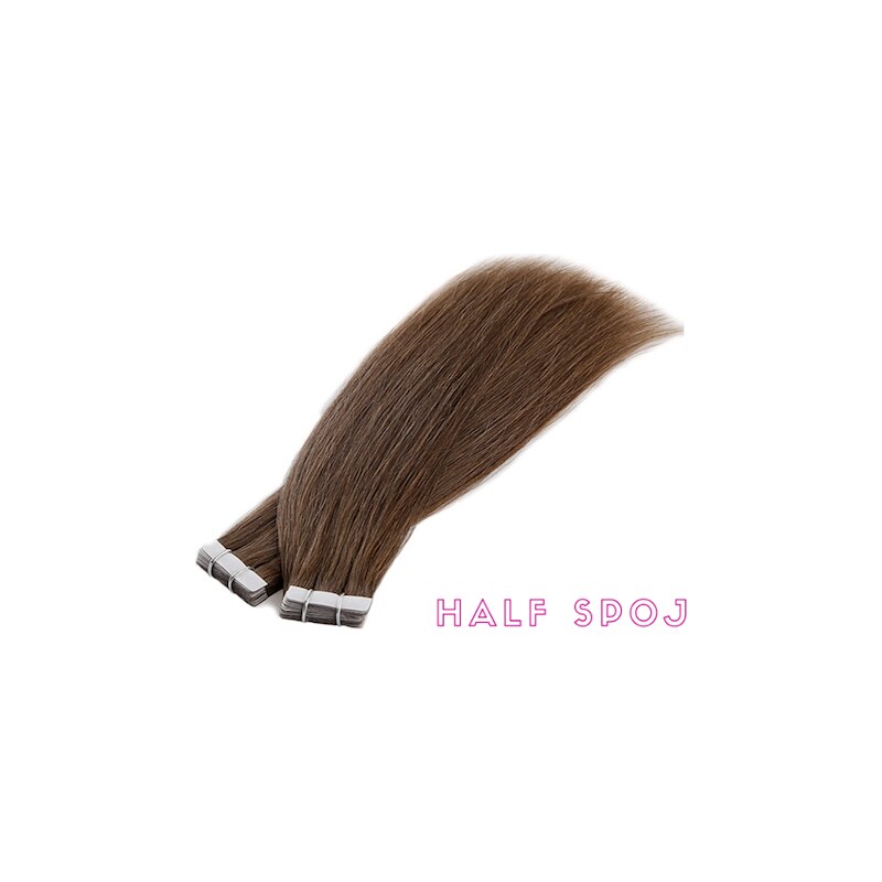 Vlasové PU pásky HALF poloviční tape in na prodlužování vlasů 30cm 08 - světle hnědá
