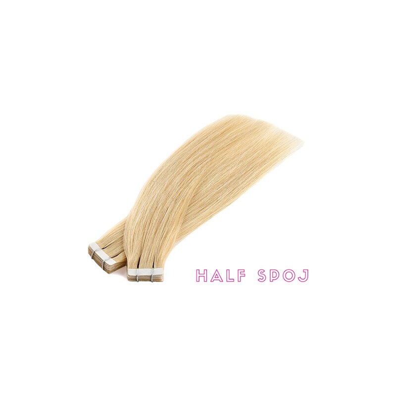 Vlasové PU pásky HALF poloviční tape in na prodlužování vlasů 50cm 22 - světlá blond
