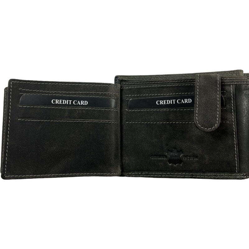 Hunters premium Celokožená peněženka Jeans černá 8162