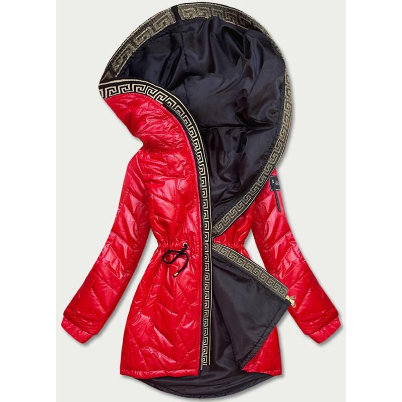 S'WEST Červená dámská bunda s ozdobným prošíváním (B8092-4)