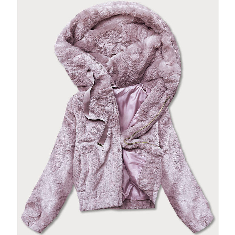 S'WEST Krátká růžová dámská kožešinová bunda (B8050-81)