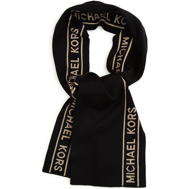 Dětská šála Michael Kors černá barva, s potiskem