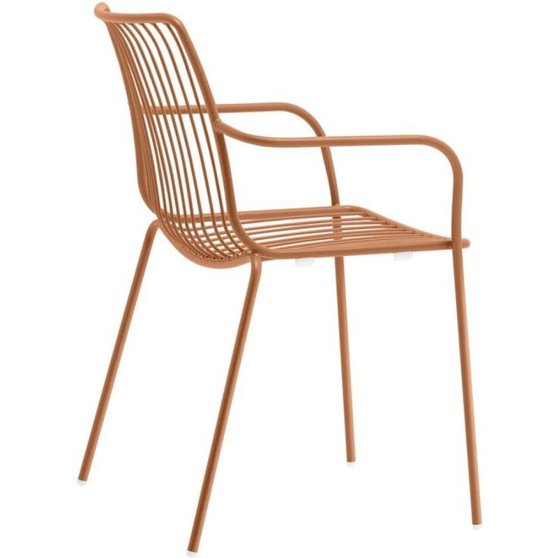 Pedrali Terakotově červená kovová zahradní židle Nolita 3656 s područkami