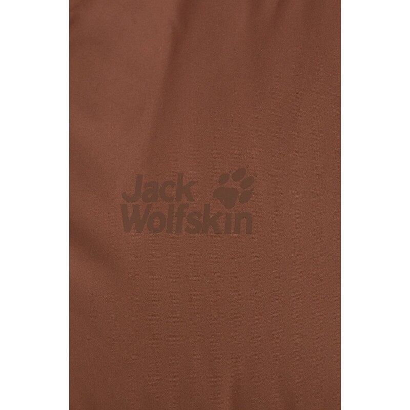 Péřová bunda Jack Wolfskin dámská, hnědá barva, zimní