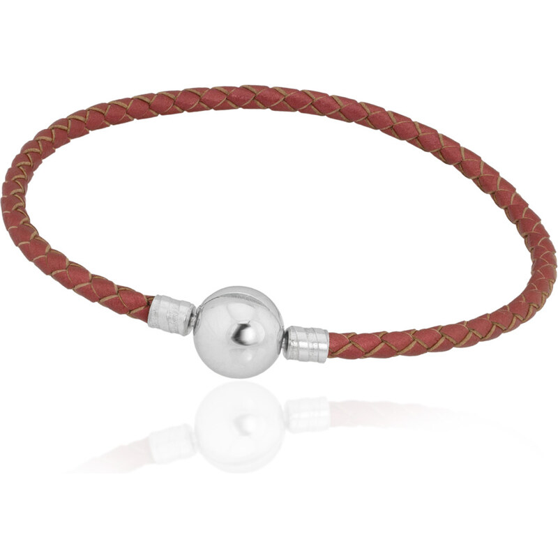 Lindas Jewelry Kožený náramek Červený Chirurgická ocel INR147 73180834