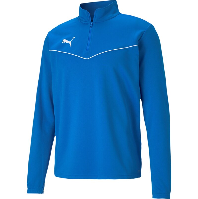 PUMA Sportovní mikina TeamRise modrá / bílá