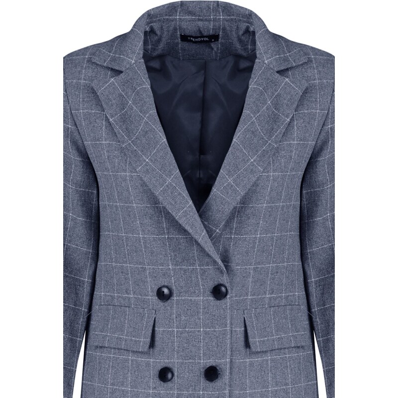 Trendyol Indigo Woven Lined Blazer Jacket