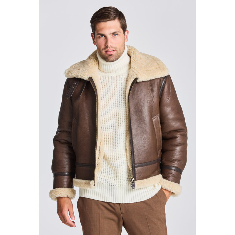 BUNDA GANT D2. SHEARLING JACKET hnědá S