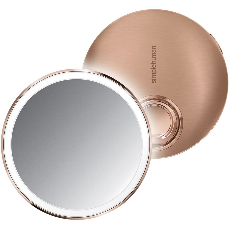 Kapesní kosmetické zrcátko Simplehuman Sensor Compact, LED světlo, 10x zvětšení, Rose Gold