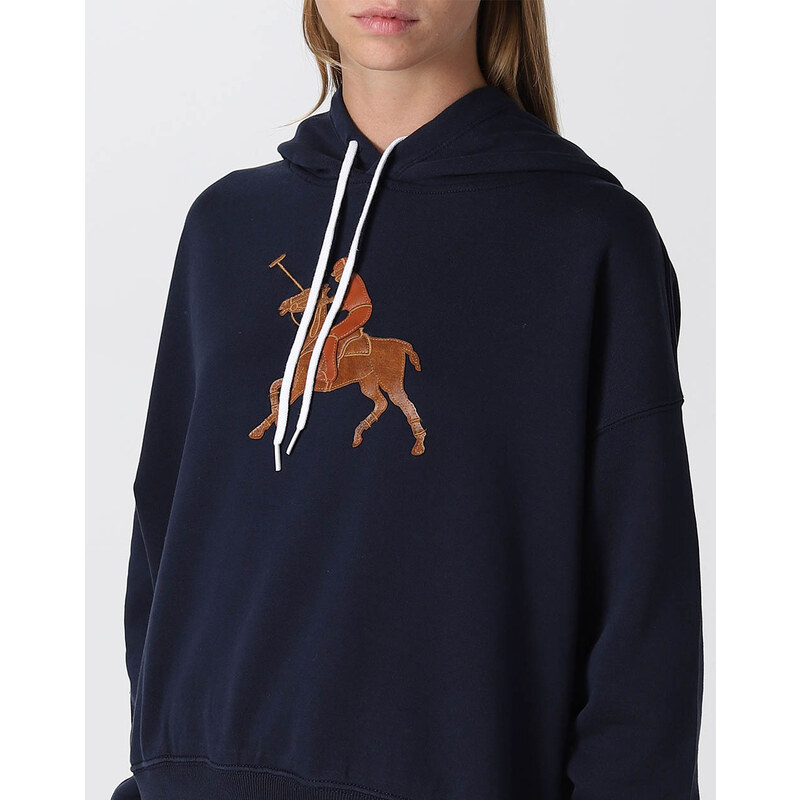 RALPH LAUREN LTHR PLY HD-LONG SLEEVE-SWEATSHIRT