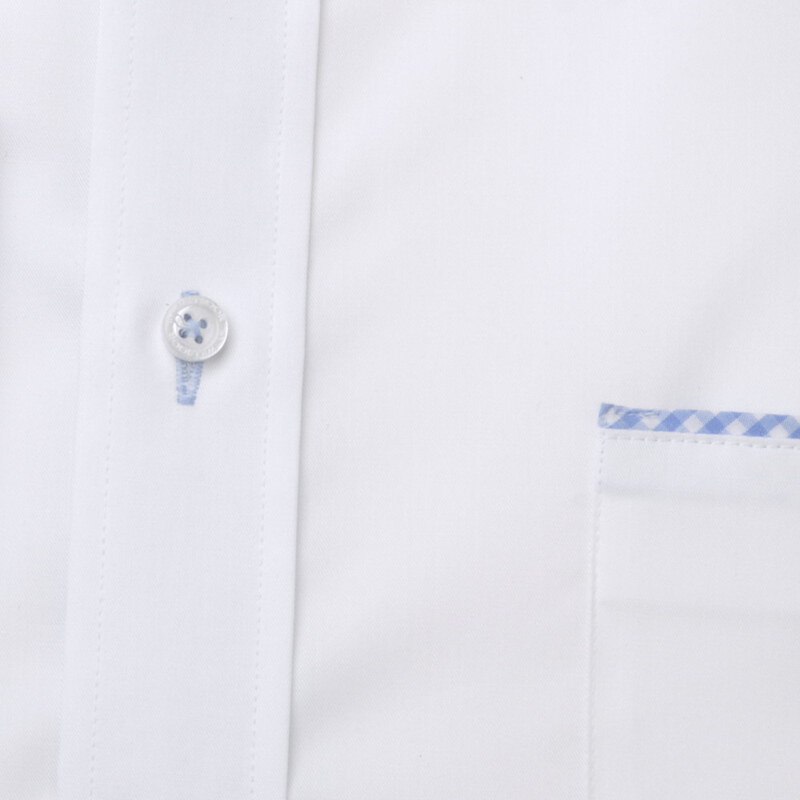 Willsoor Pánská košile slim fit bílé barvy s károvanými náloketníky 13636